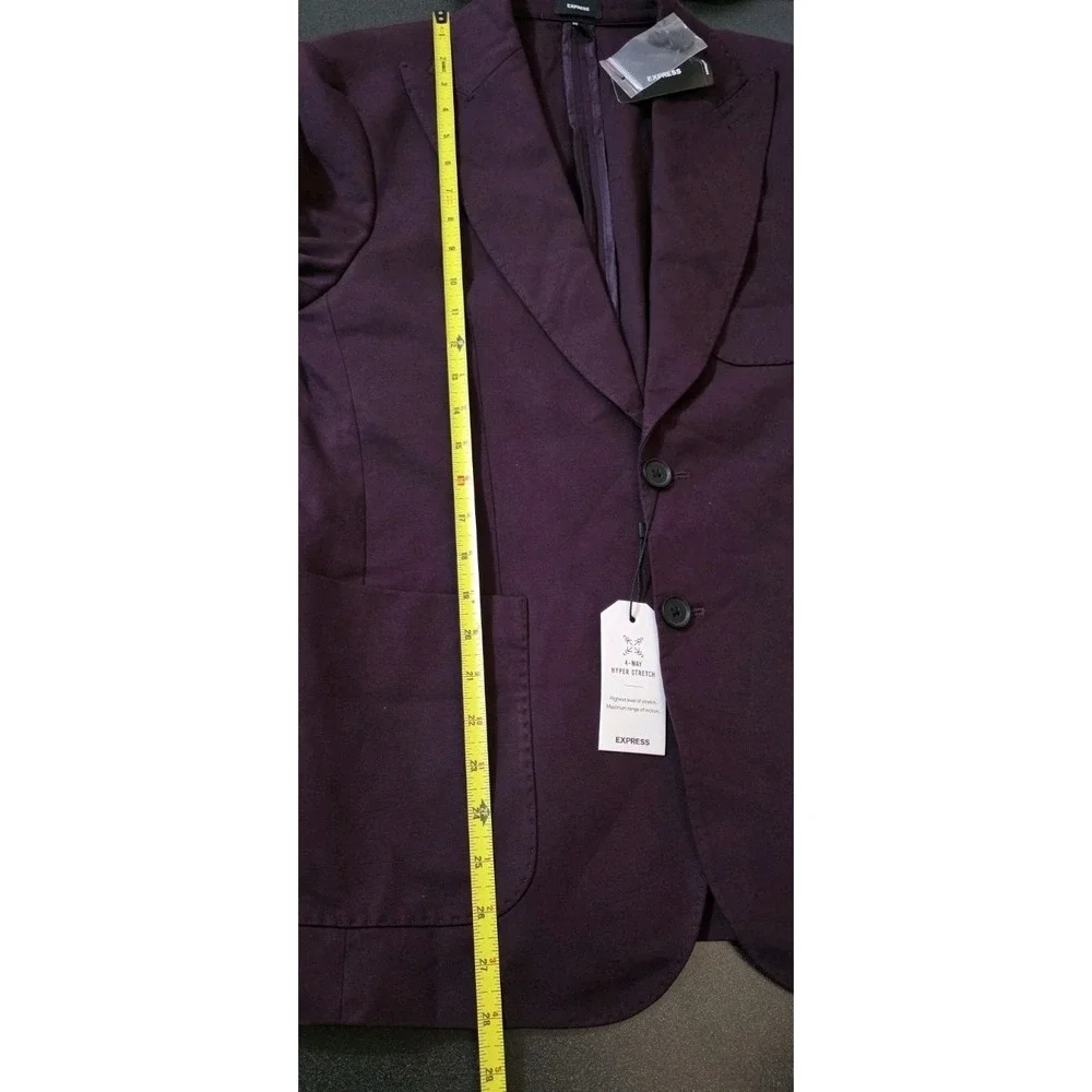 NWT Express Men's Slim Purple Cotton Blend Suit Jacket Sz 36S Office Business‎